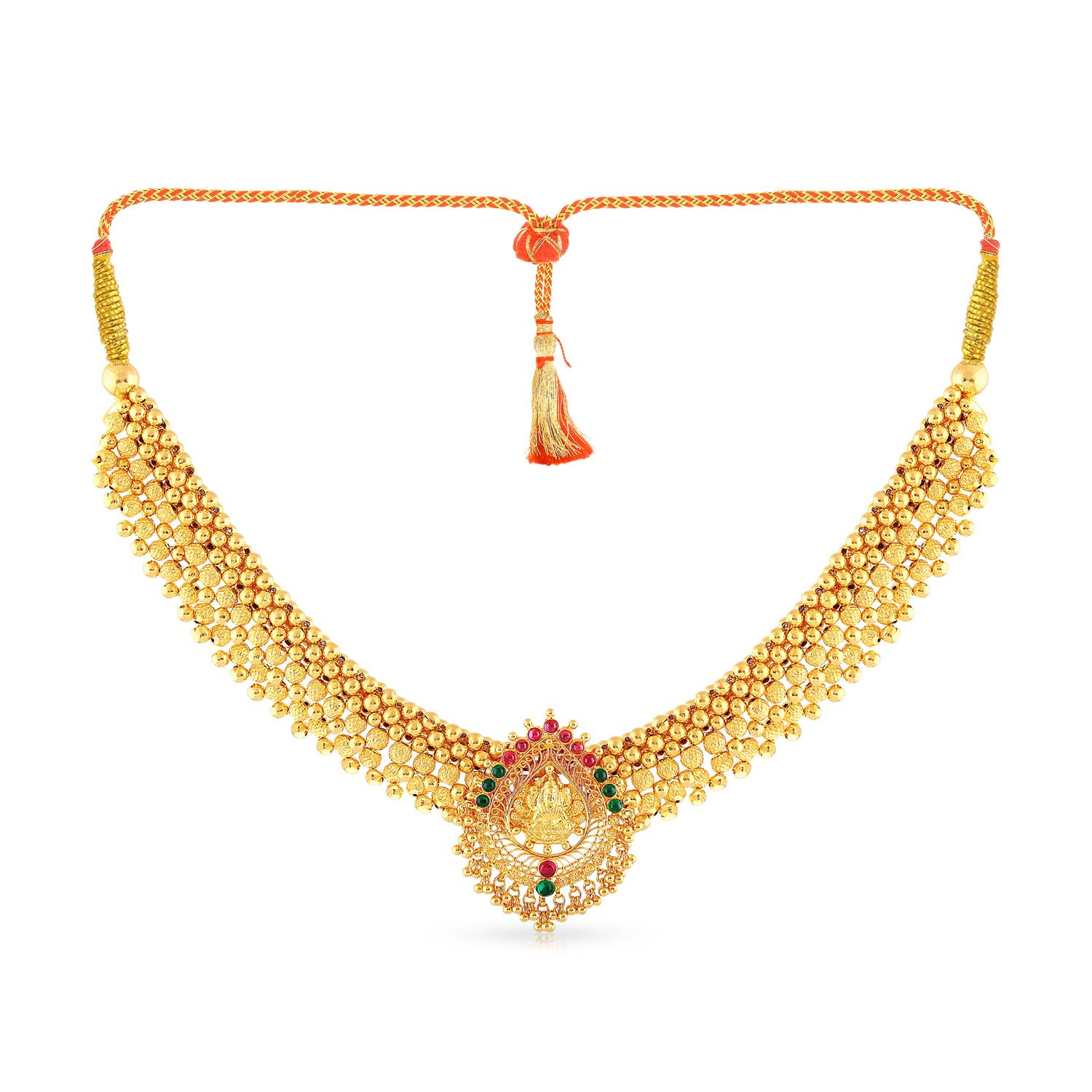 Malabar 22 KT Gold Studded  Necklace NNKTH087