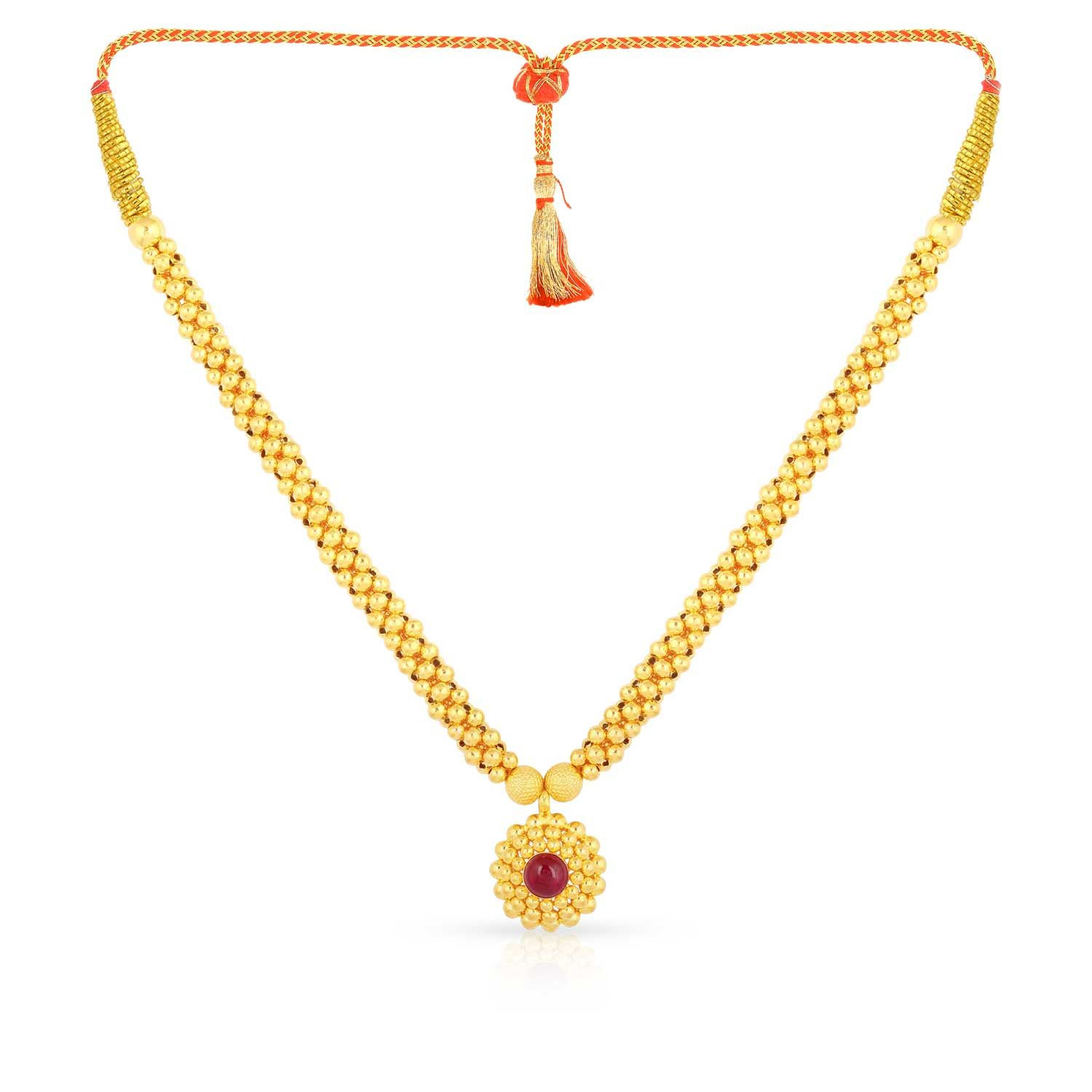 Malabar 22 KT Gold Studded  Necklace NNKTH82