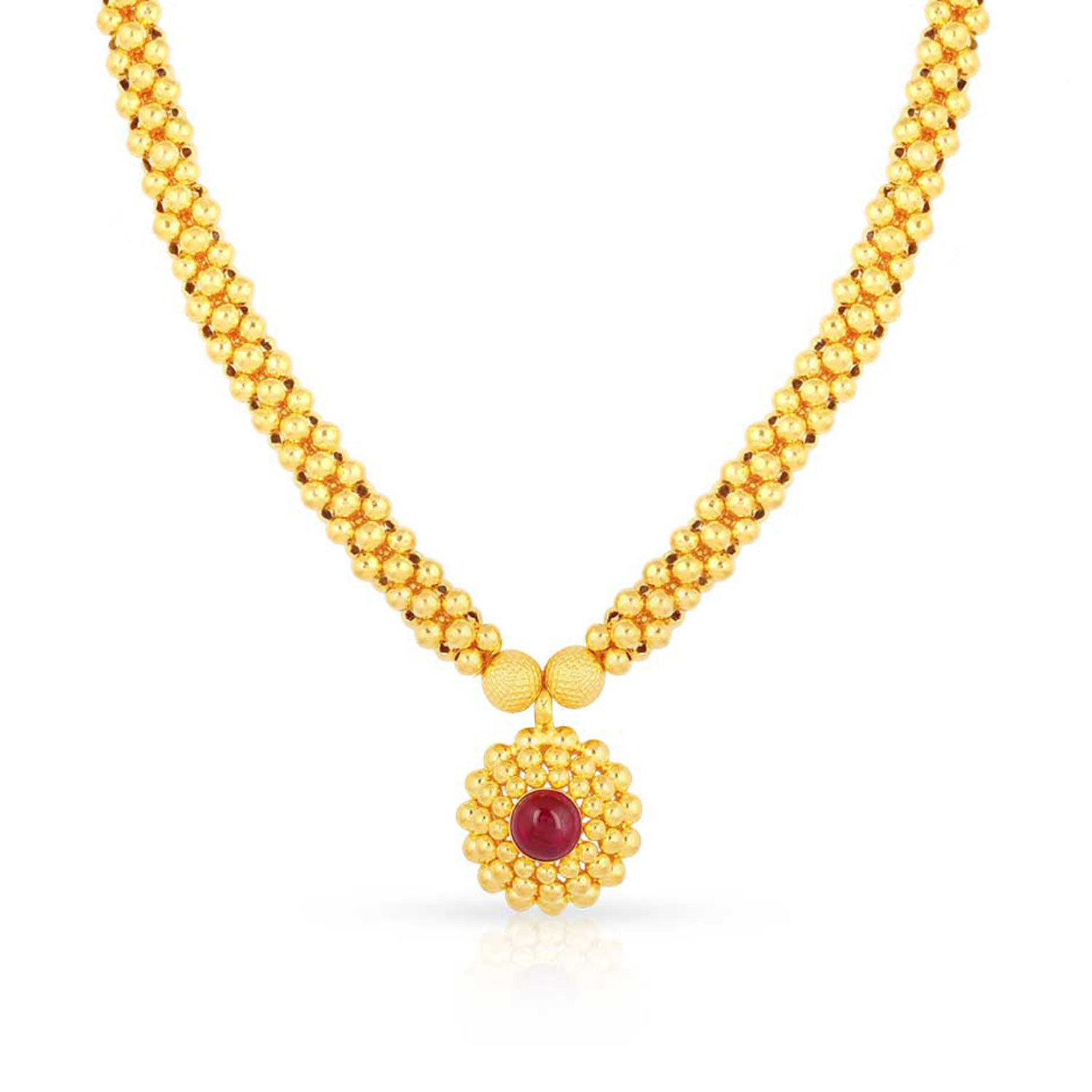 Malabar 22 KT Gold Studded  Necklace NNKTH82