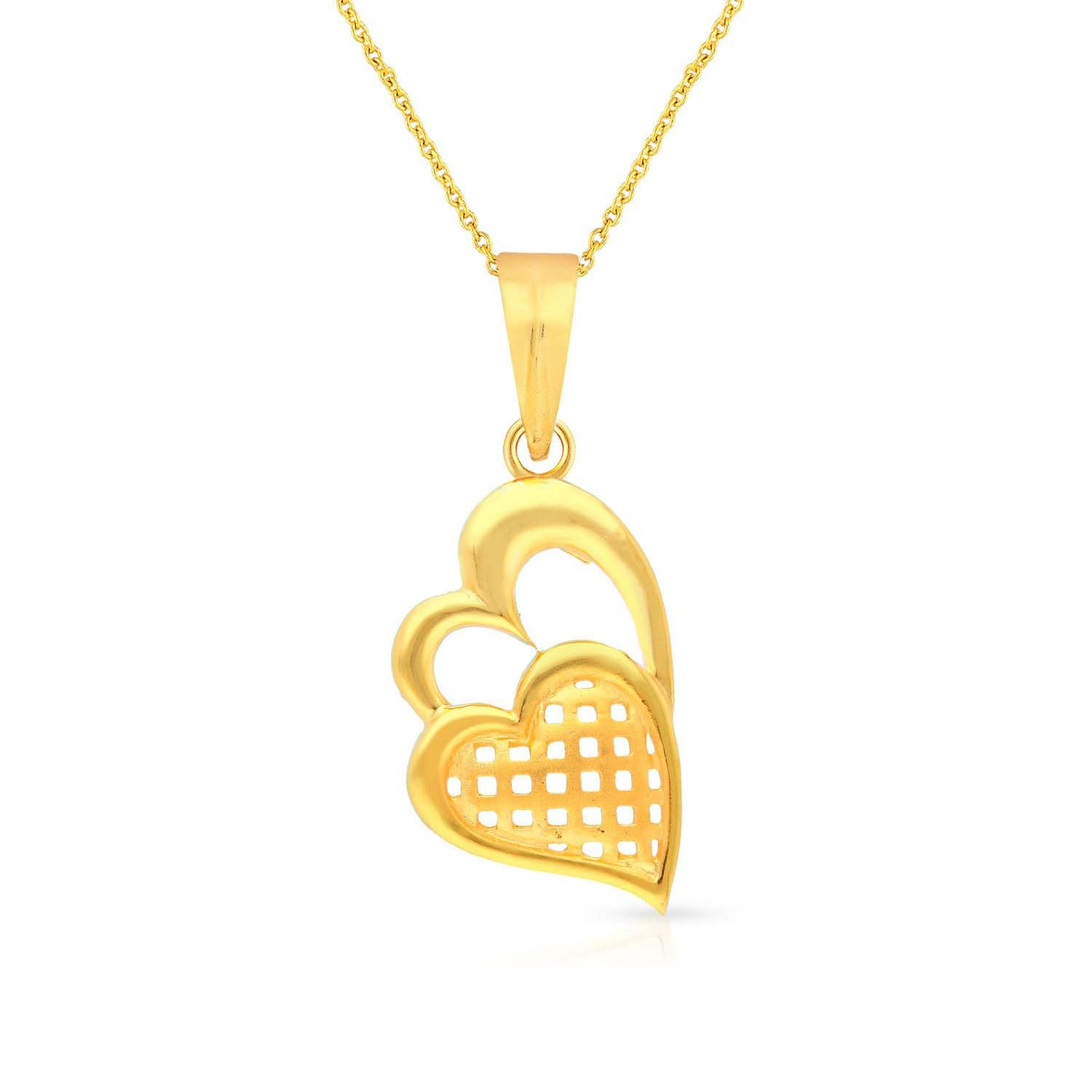 Malabar Gold Heart on Heart Pendant