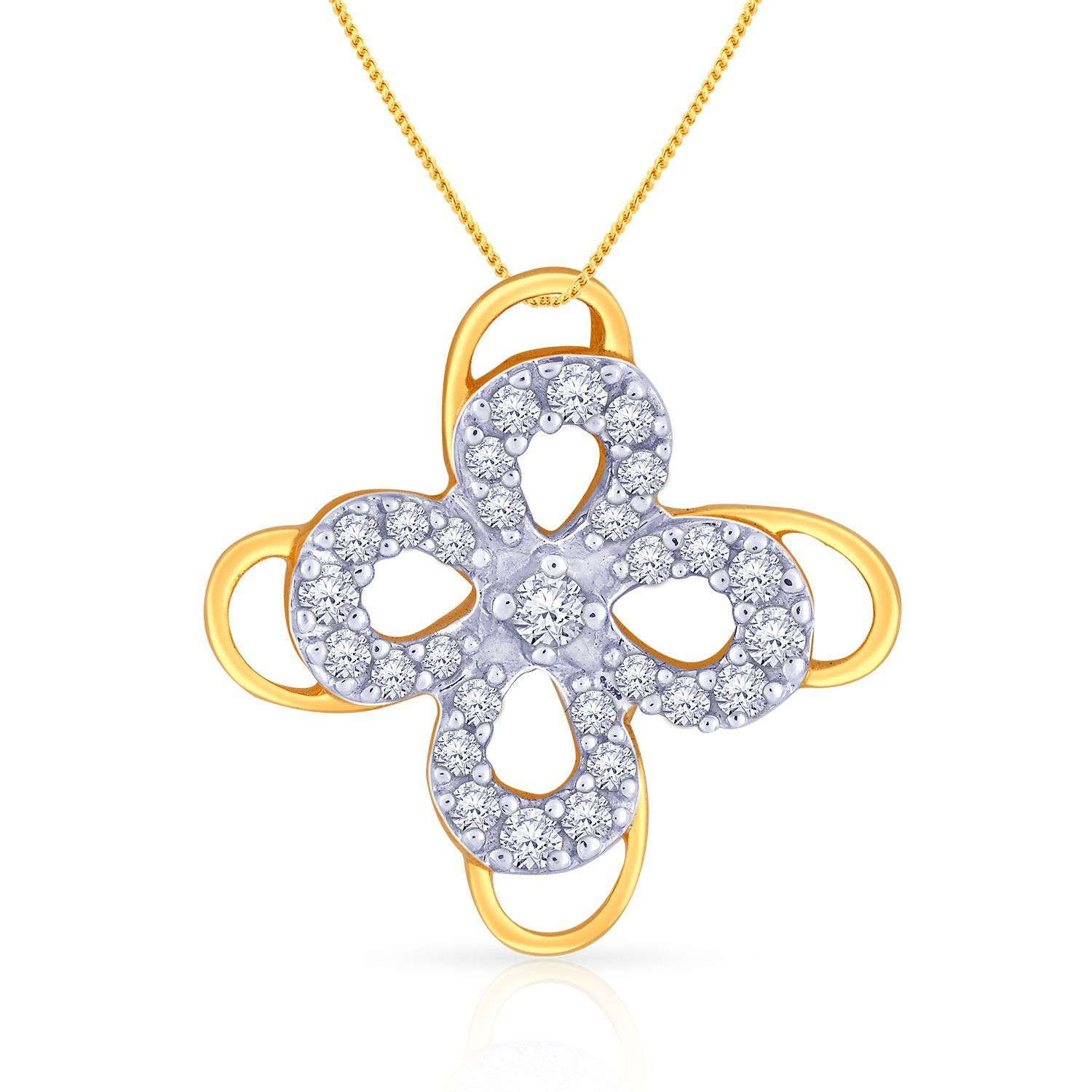 Mine Diamond Studded Gold Pendant PDGEN10840