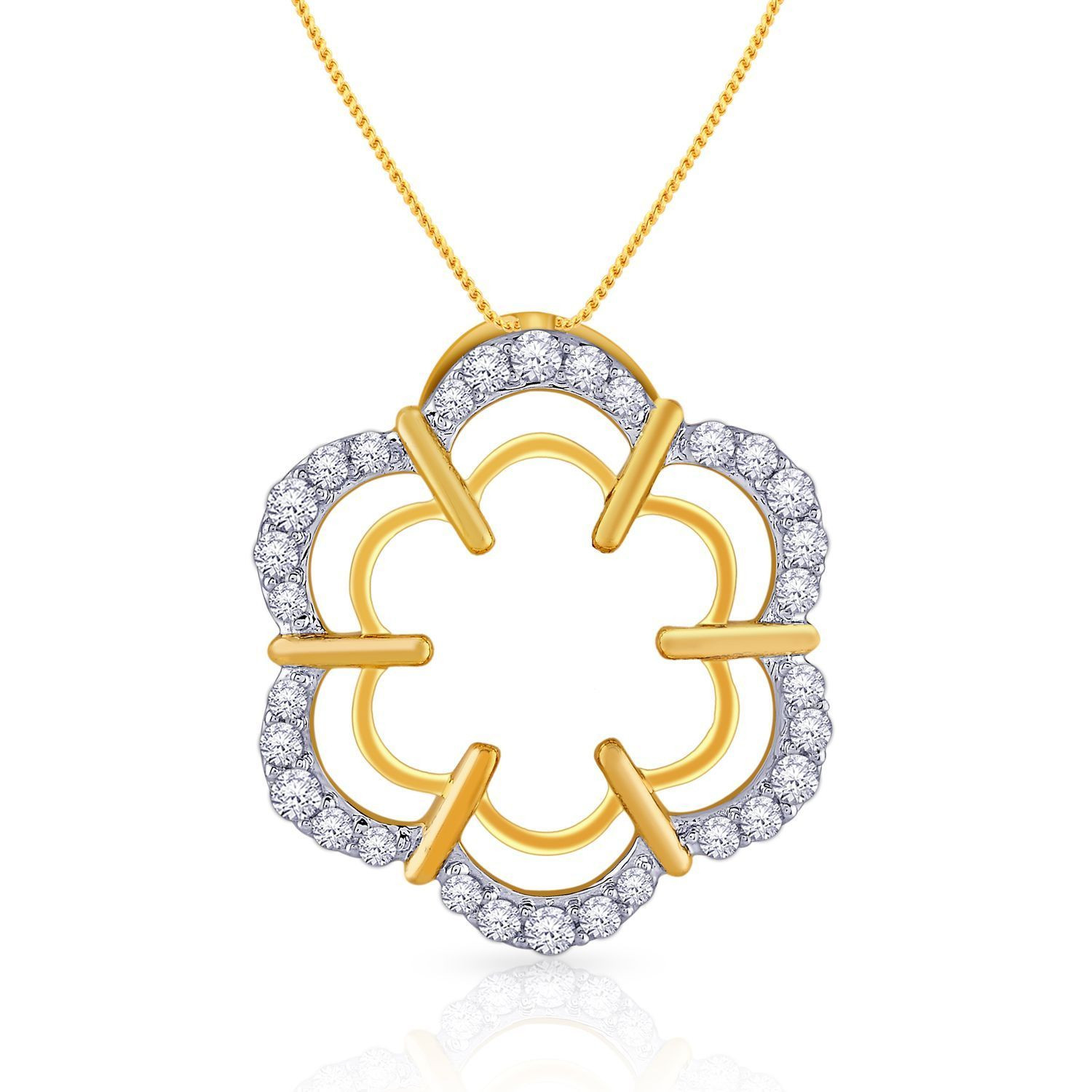 Mine Diamond Studded Gold Pendant PDGEN10843