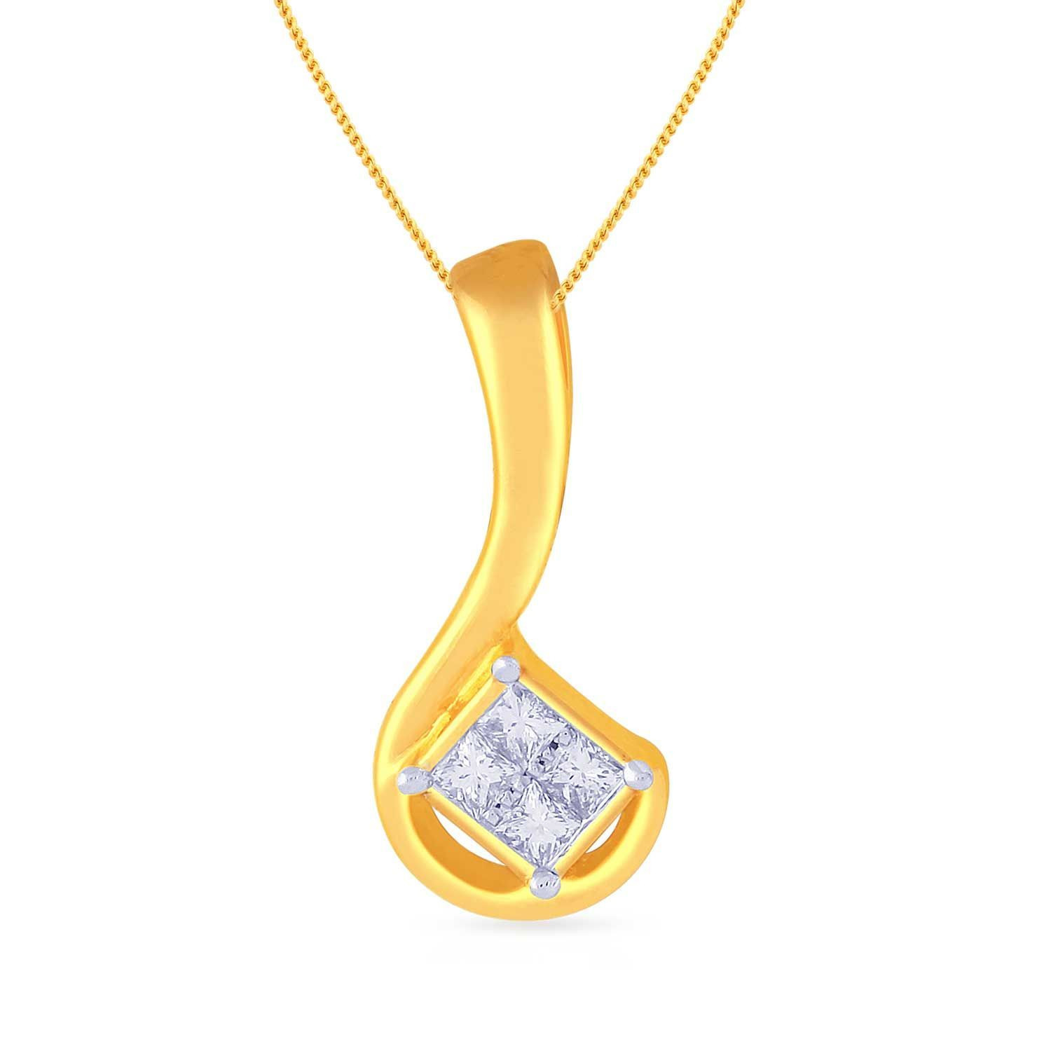 Mine Diamond Studded Casual Gold Pendant PDGEN11766