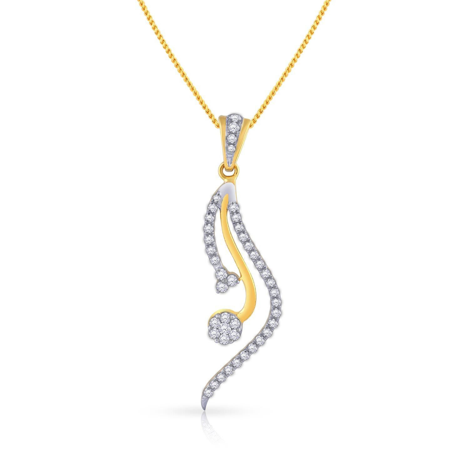 Mine Diamond Studded Gold Pendant PDGEN12449
