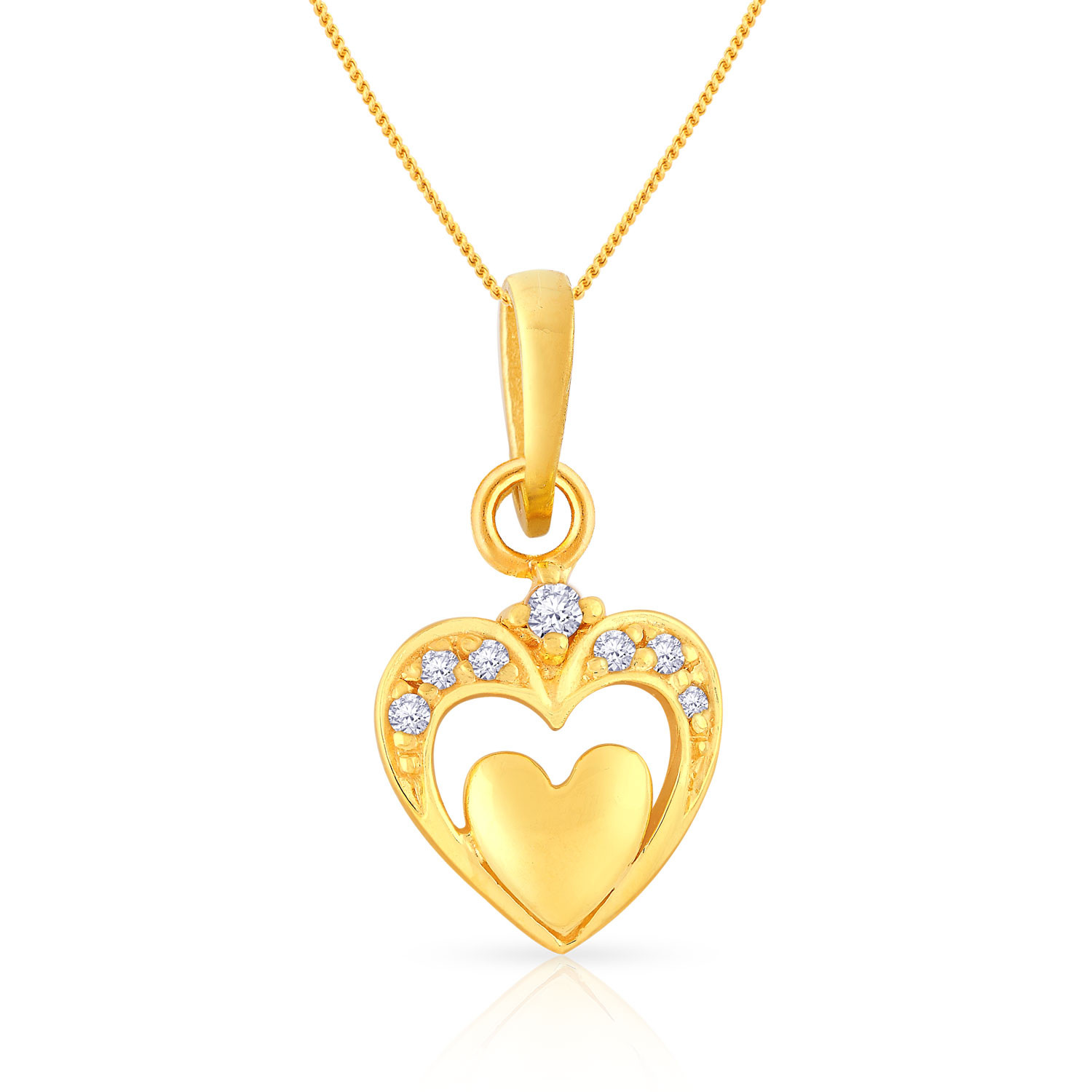 Malabar Gold Couple Heart Pendant