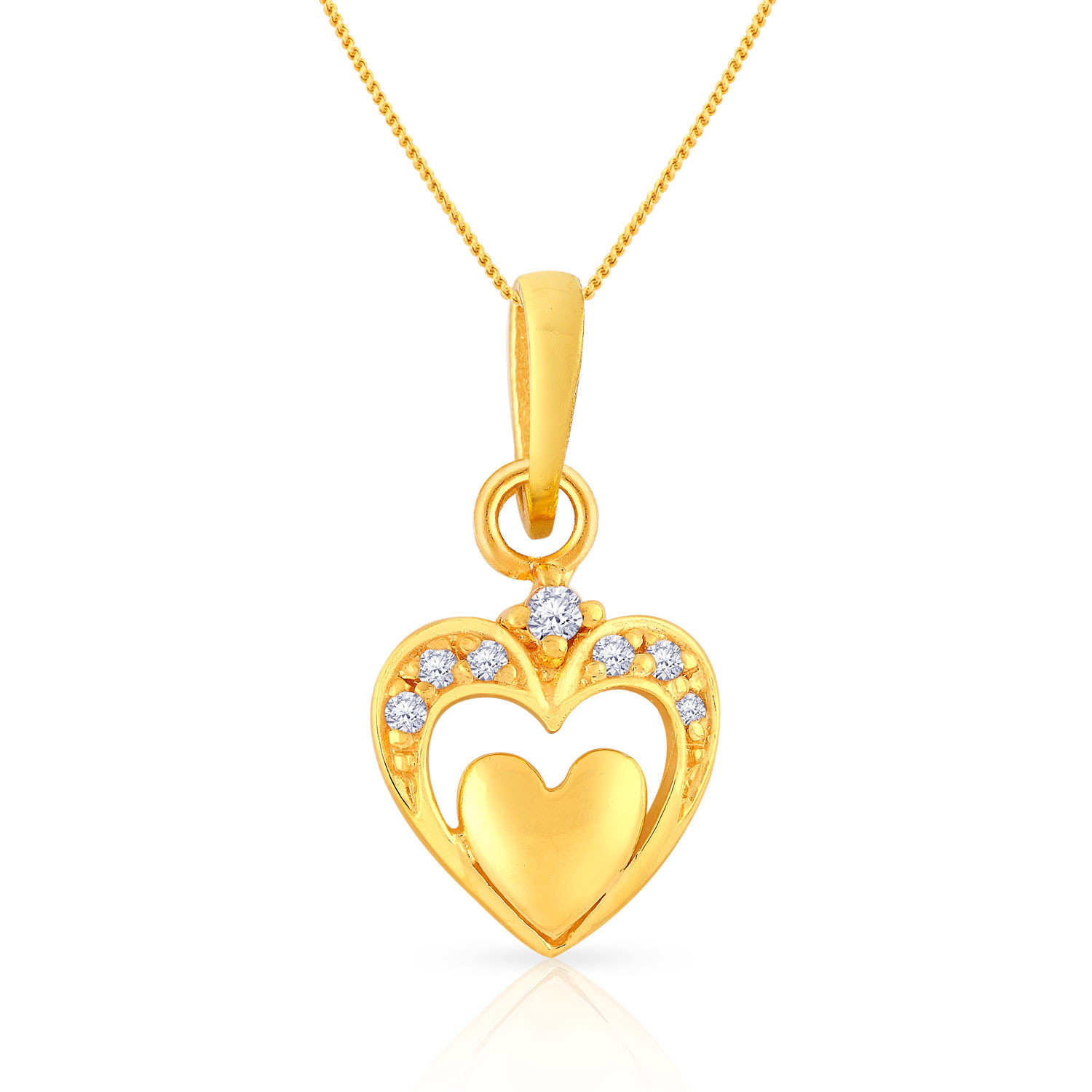 Malabar Gold Tiny Geart in Heart pendant