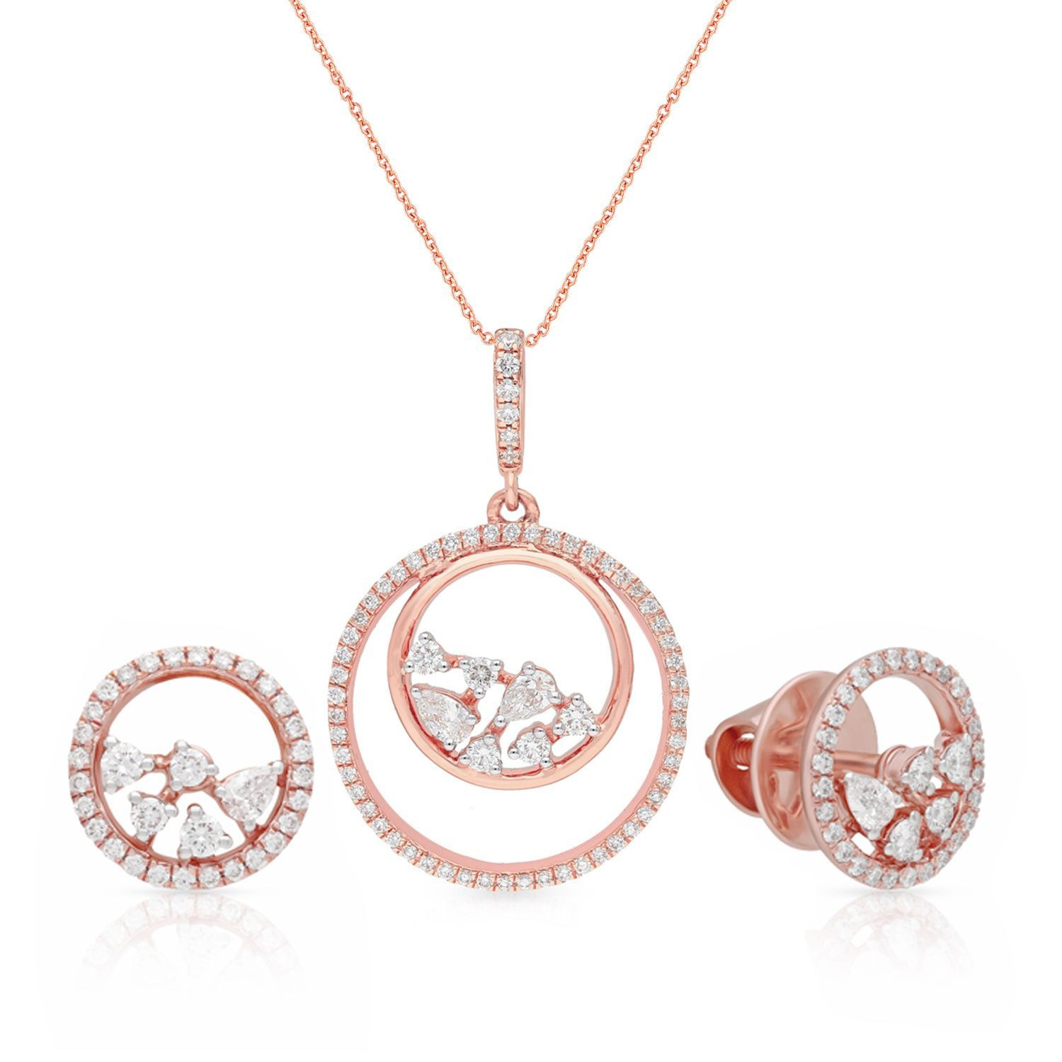 Mine Diamond Pendant Set PSPDALR10369