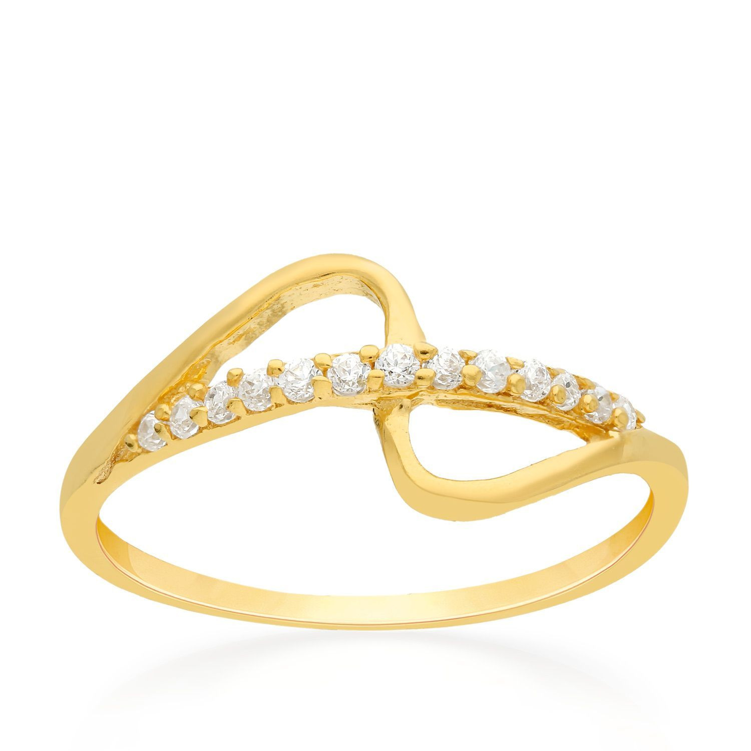 Malabar 22 KT Gold Studded Casual Ring RGDZHRN042
