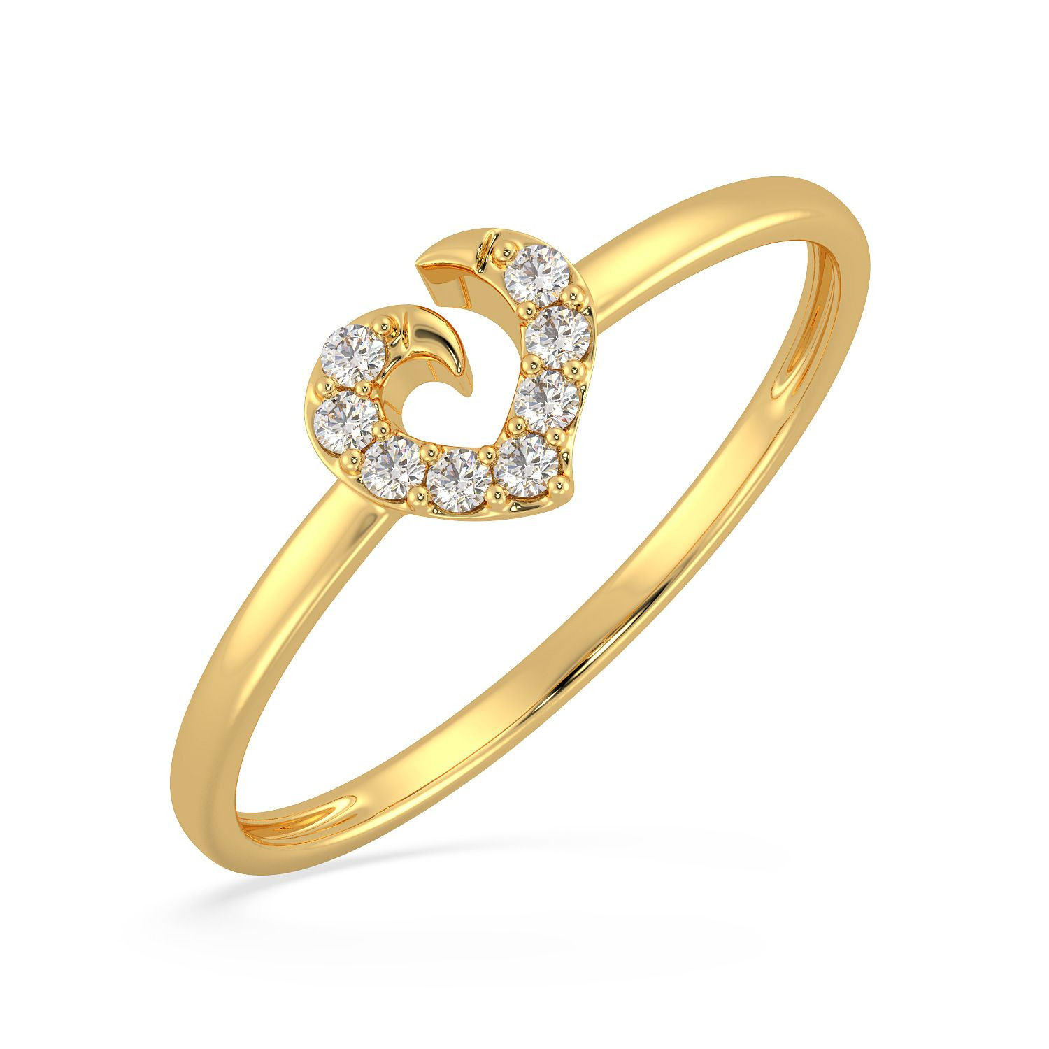 Malabar 22 KT Gold Studded Casual Ring RGDZHRN058