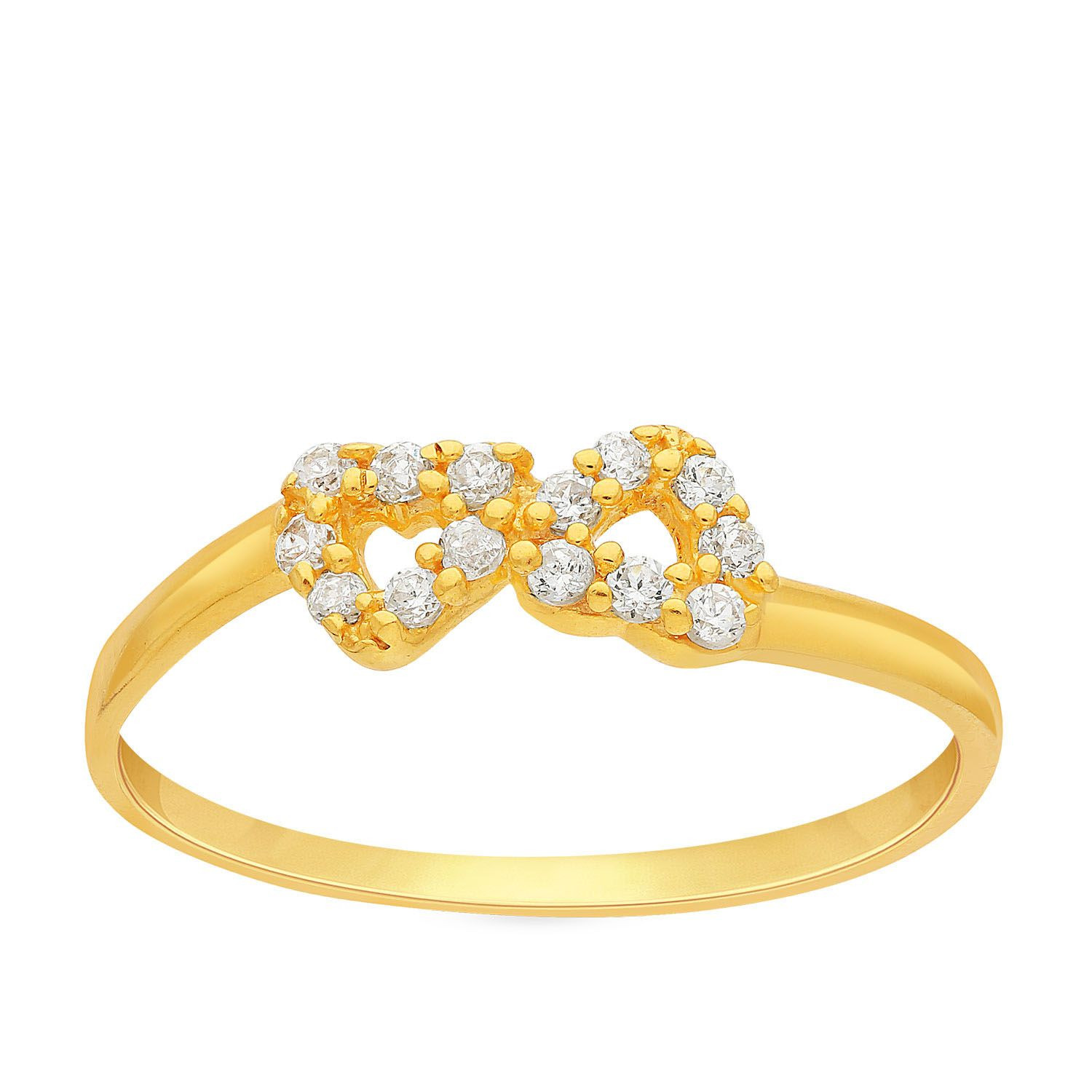 Malabar 22 KT Gold Studded Casual Ring RGDZHRN060