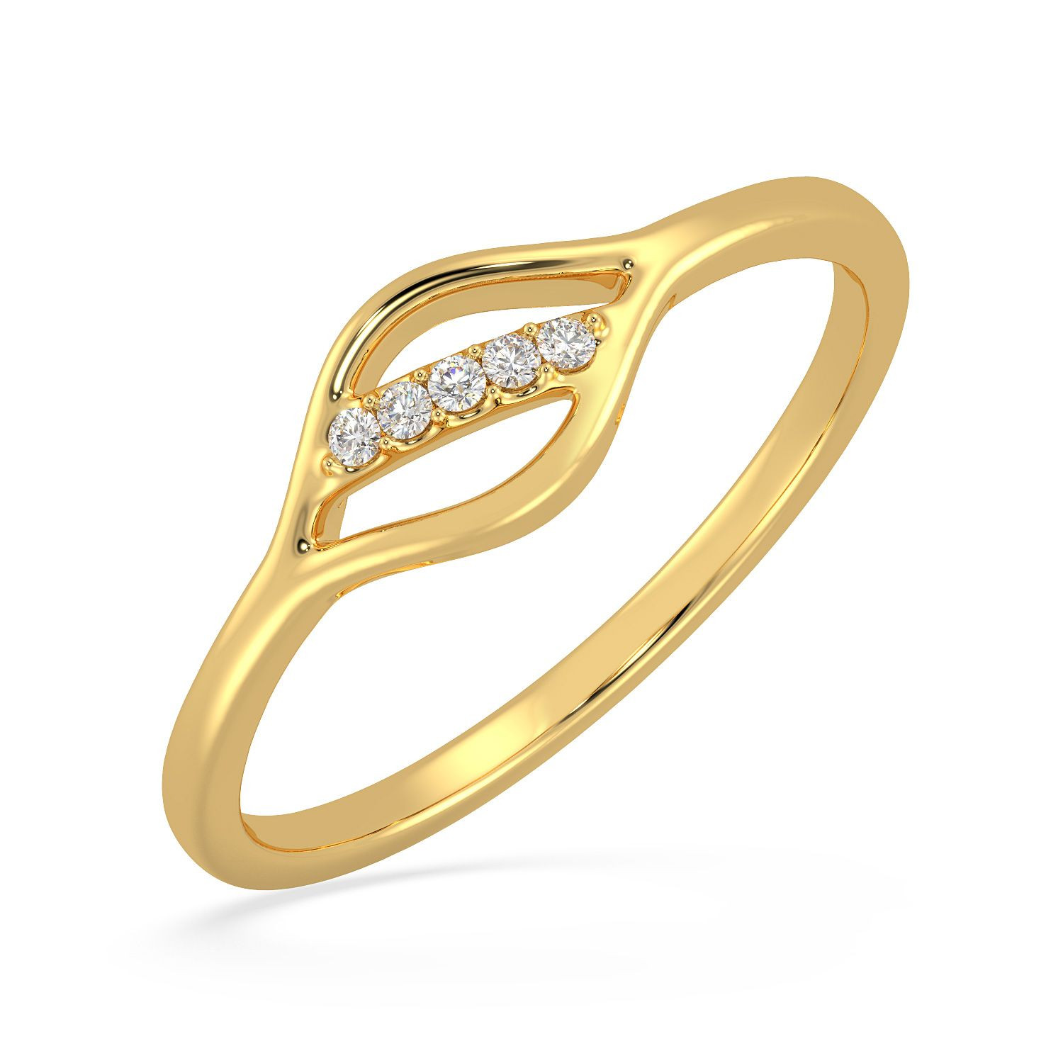 Malabar 22 KT Gold Studded Casual Ring RGDZHRN061