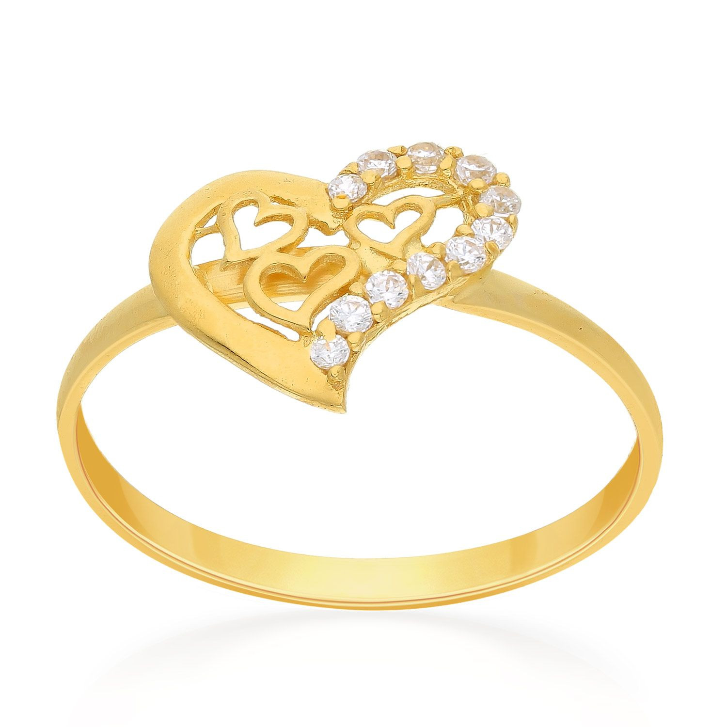 Malabar 22 KT Gold Studded Casual Ring RGDZSK3554