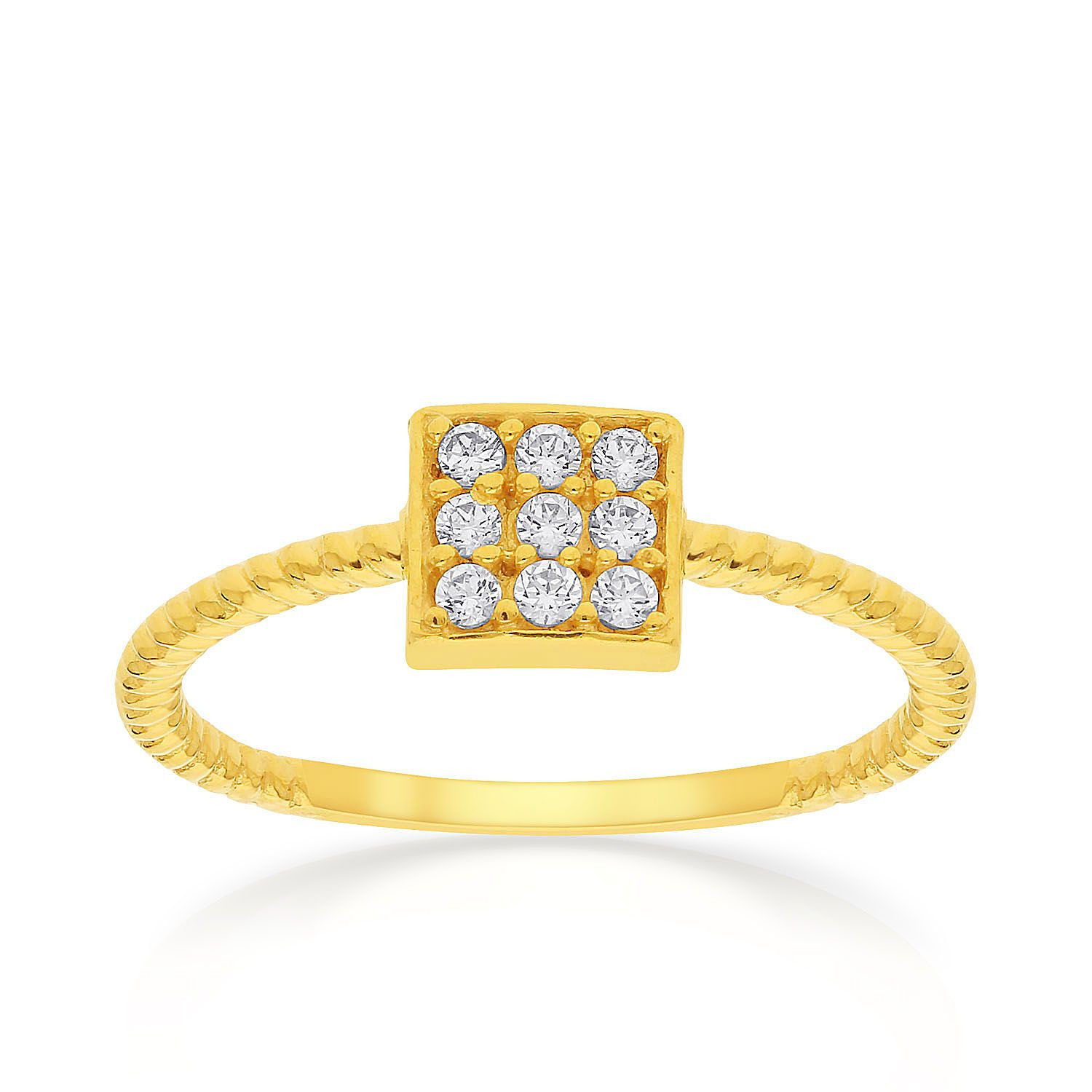Malabar 22 KT Gold Studded Casual Ring RGSKLR10771