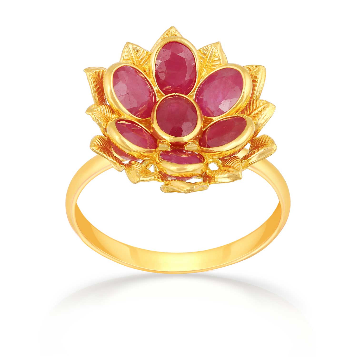 Precia Gemstone Studded Broad Rings Gold Ring RGSNGGM022