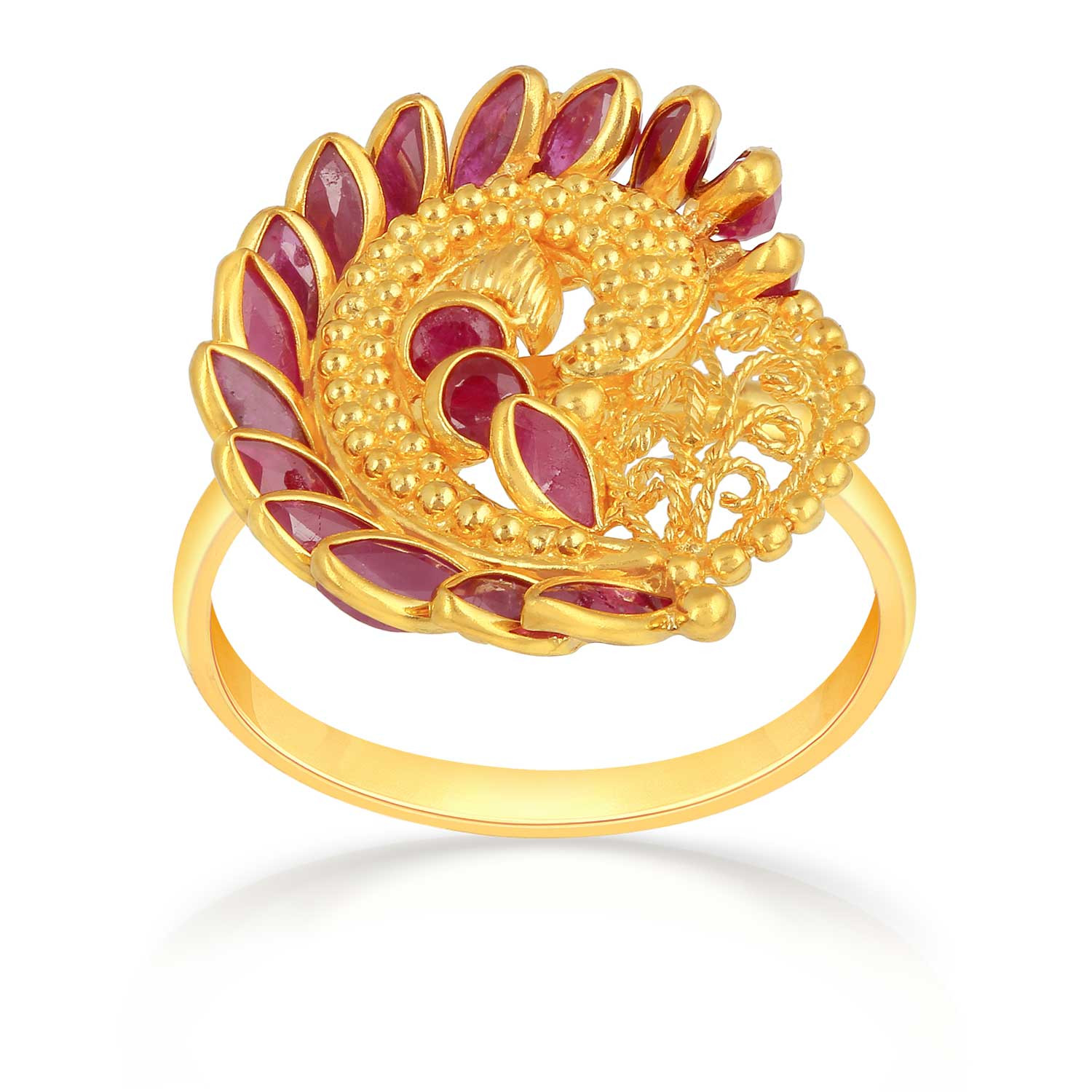 Precia Gemstone Studded Cocktail Gold Ring RGSNGGM029