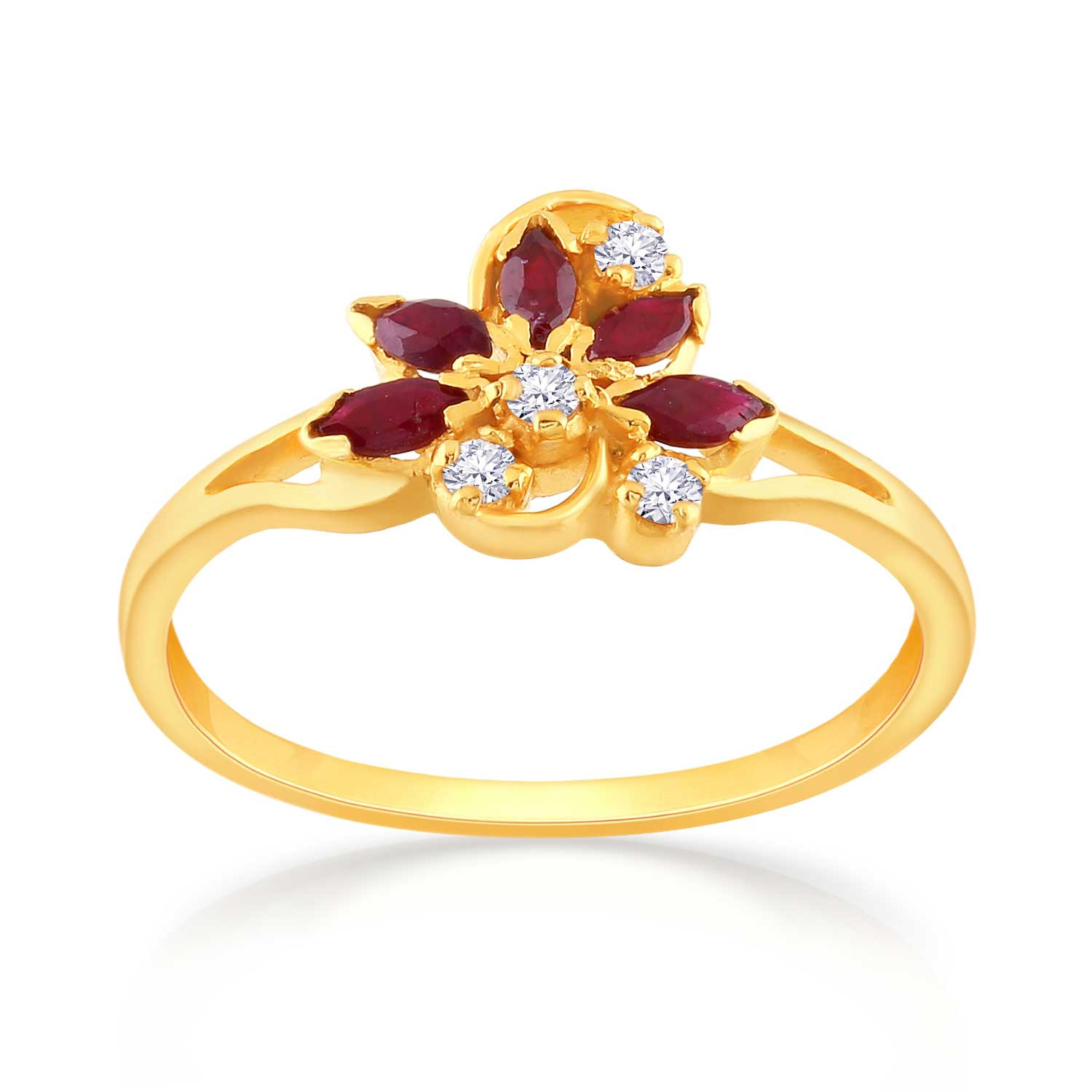 Precia Gemstone Studded Casual Gold Ring RGSNGGM121