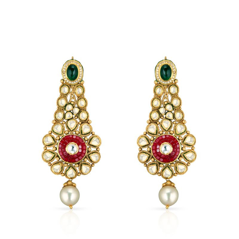 Bollywood Bride Gold Earring SANQBIS01432