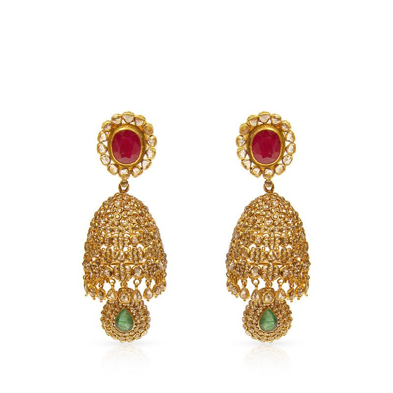 Bollywood Bride Gold Earring SERABIS01442