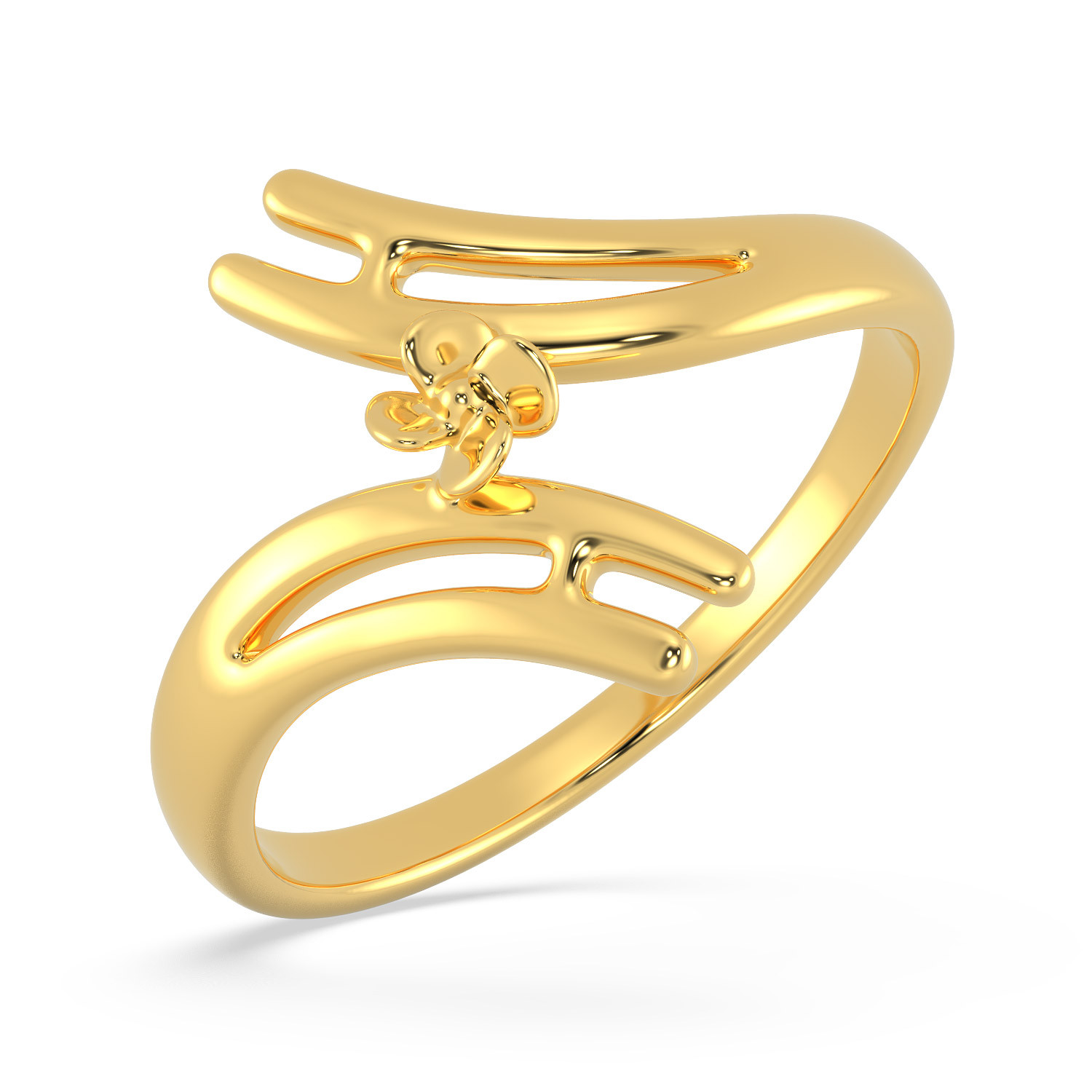 Malabar 22 KT Gold Studded Casual Ring SKYFRDZ032
