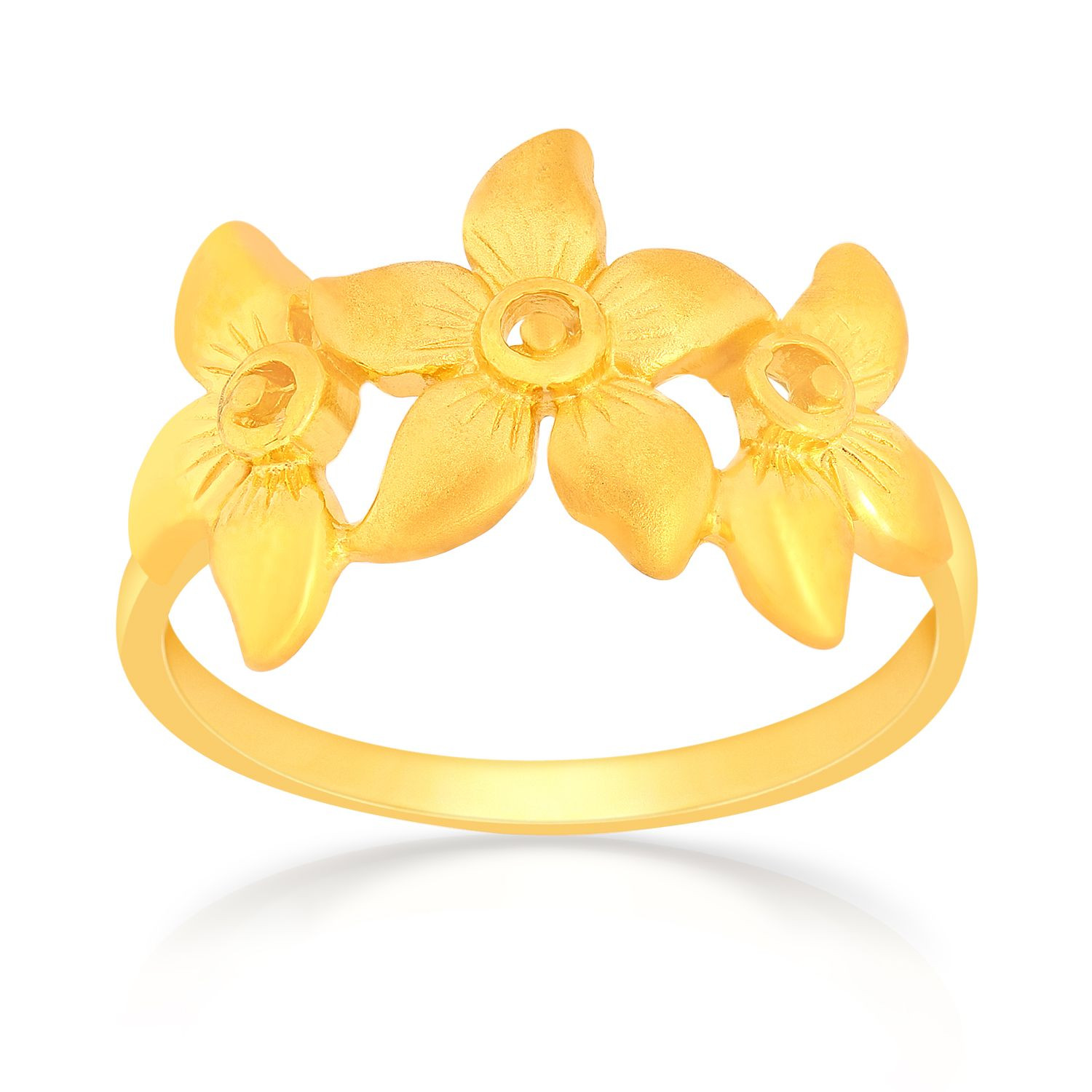 Malabar 22 KT Gold Studded Casual Ring SKYFRDZ054