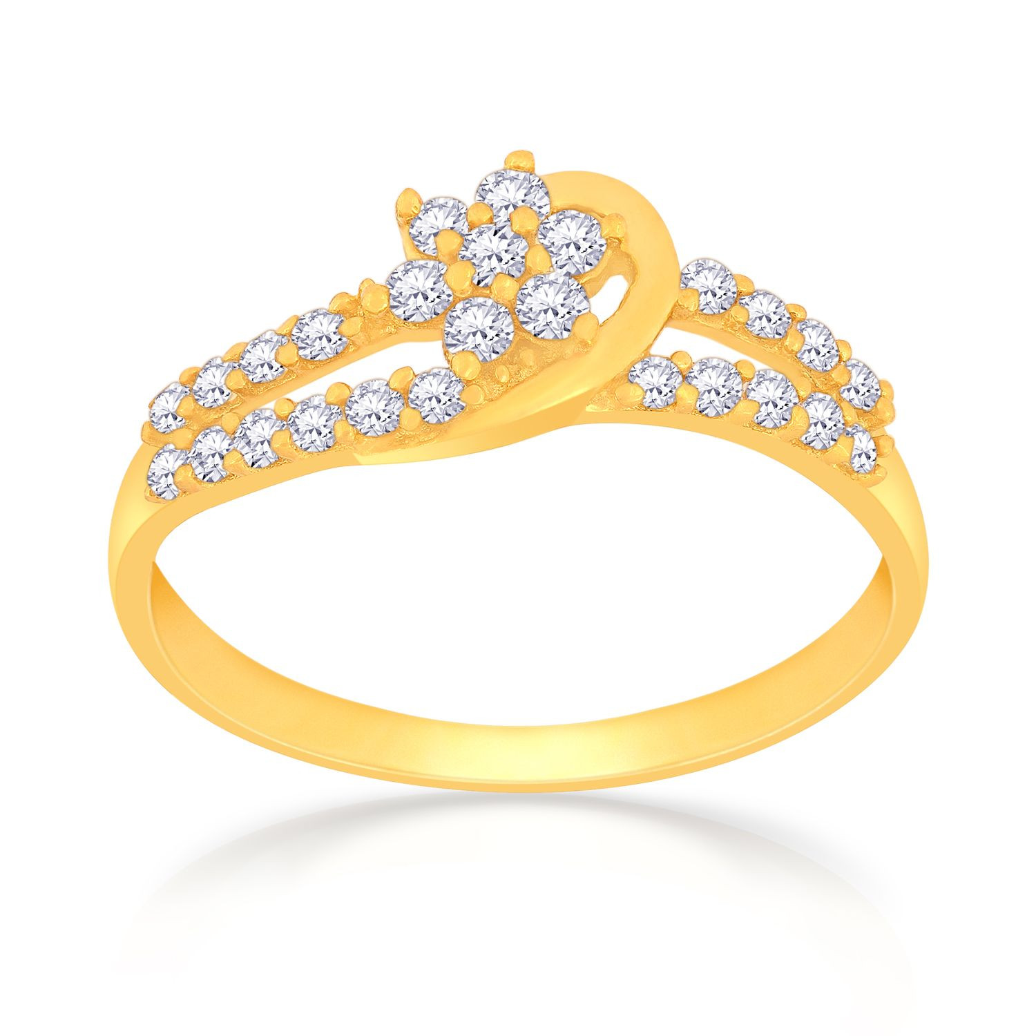 Malabar 22 KT Gold Studded Casual Ring SKYFRDZ056
