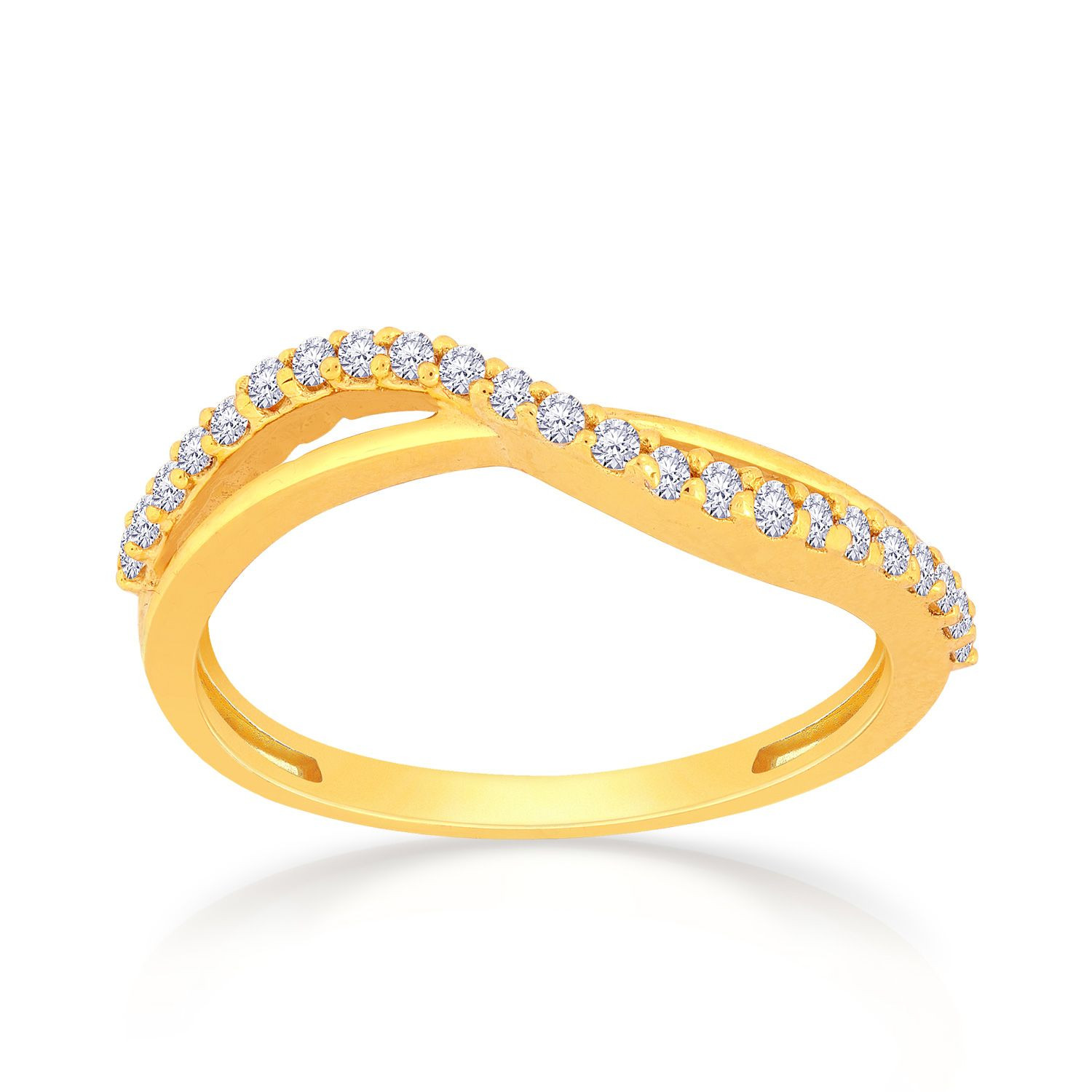 Malabar 22 KT Gold Studded Casual Ring SKYFRDZ080