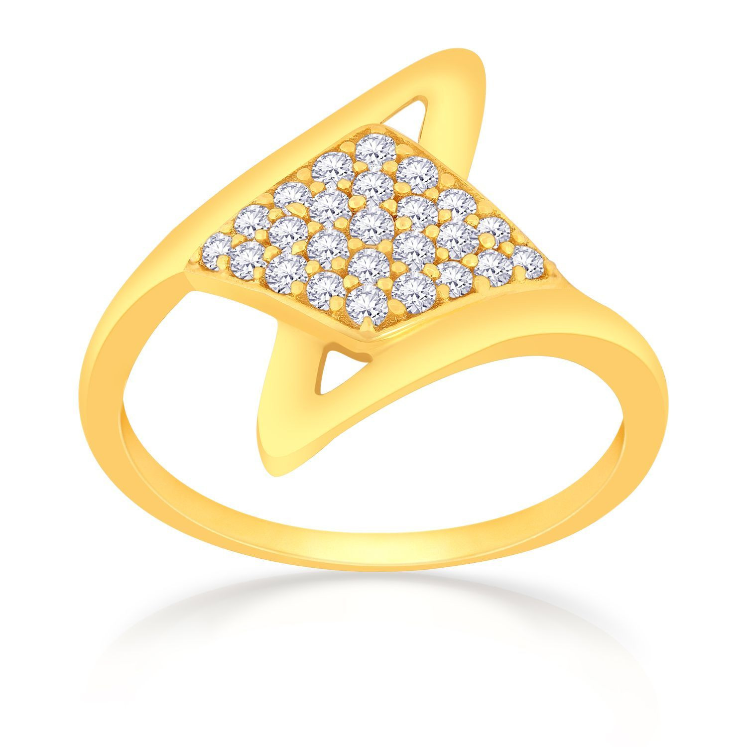 Malabar 22 KT Gold Studded Casual Ring SKYFRDZ081