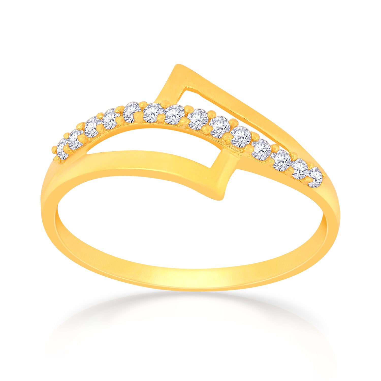 Malabar 22 KT Gold Studded Casual Ring SKYFRDZ093