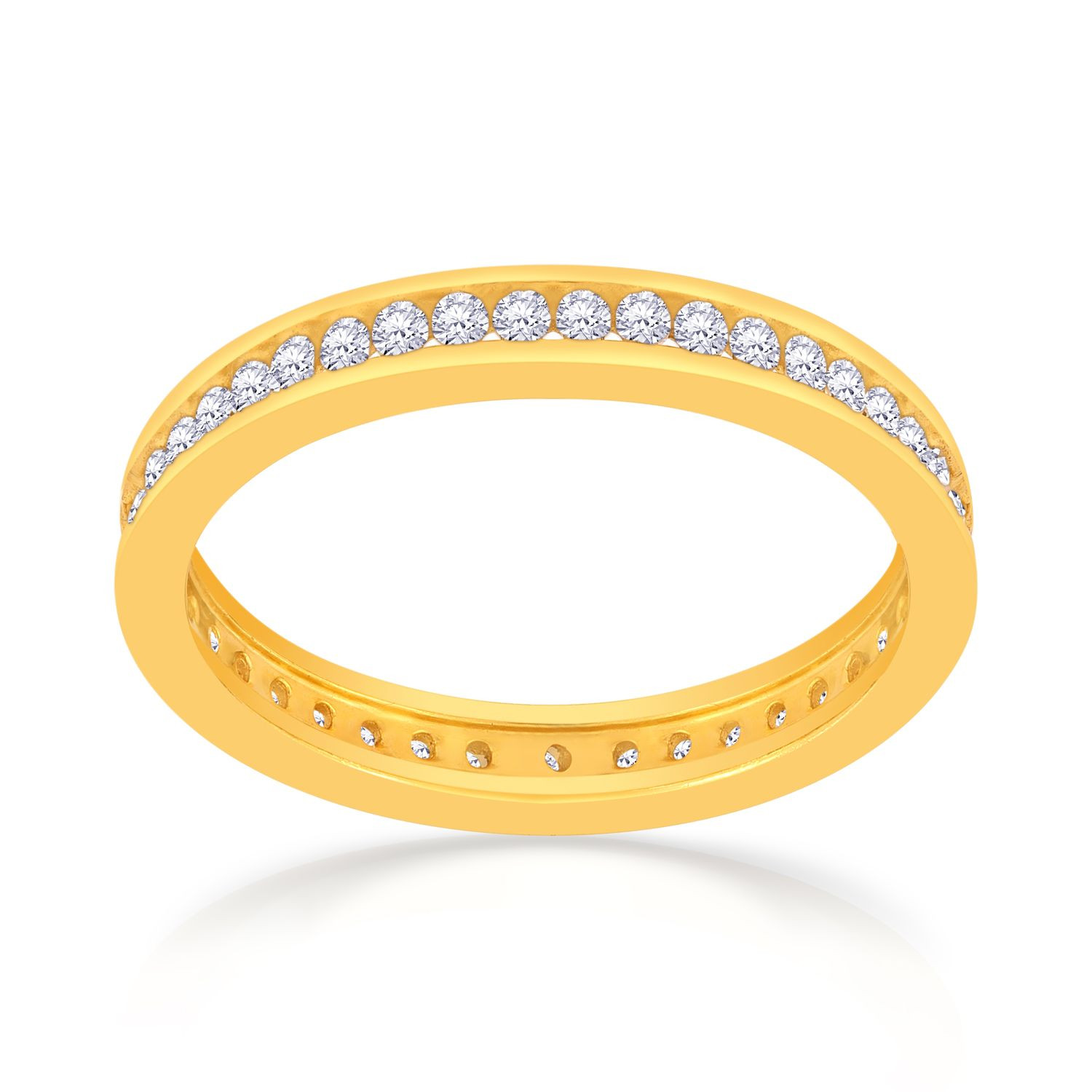 Malabar 22 KT Gold Studded Eternity Ring SKYFRDZ105