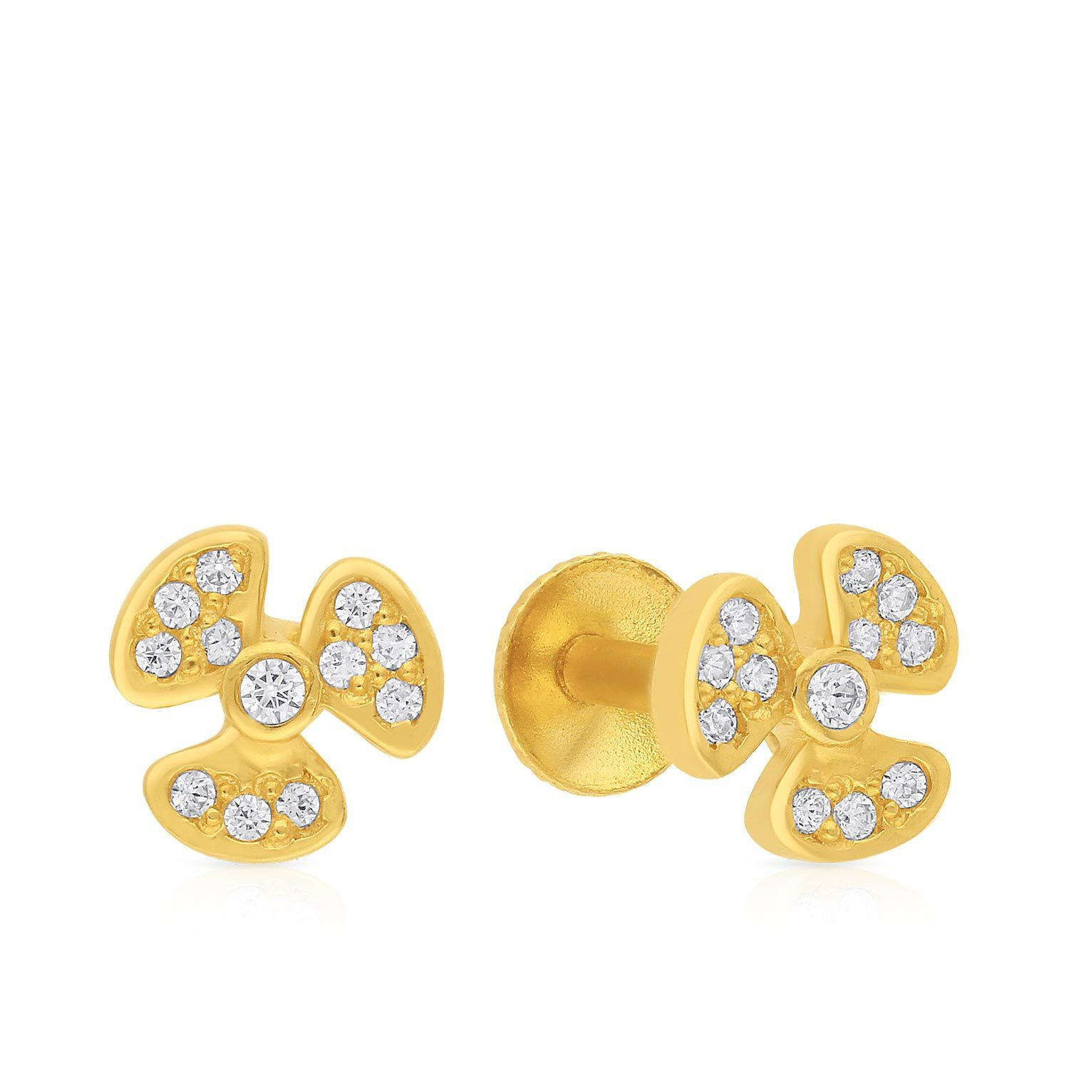 Malabar 22 KT Gold Studded Earring For Kids STGEDZRURGU505