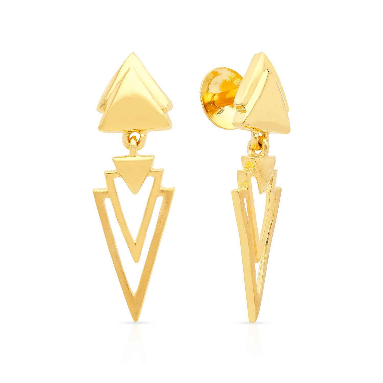 Malabar 22 KT Gold Studded Drops Earring STGEDZRURGU553