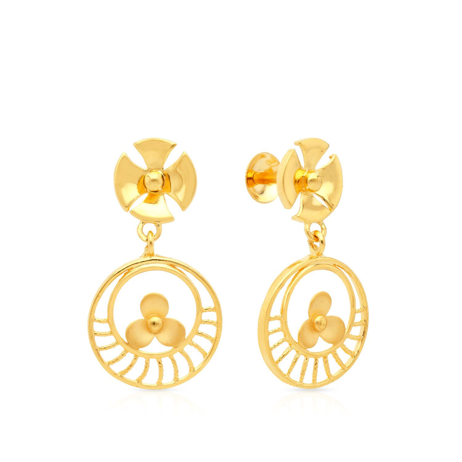 Malabar 22 KT Gold Studded Drops Earring STGEDZRURGU570