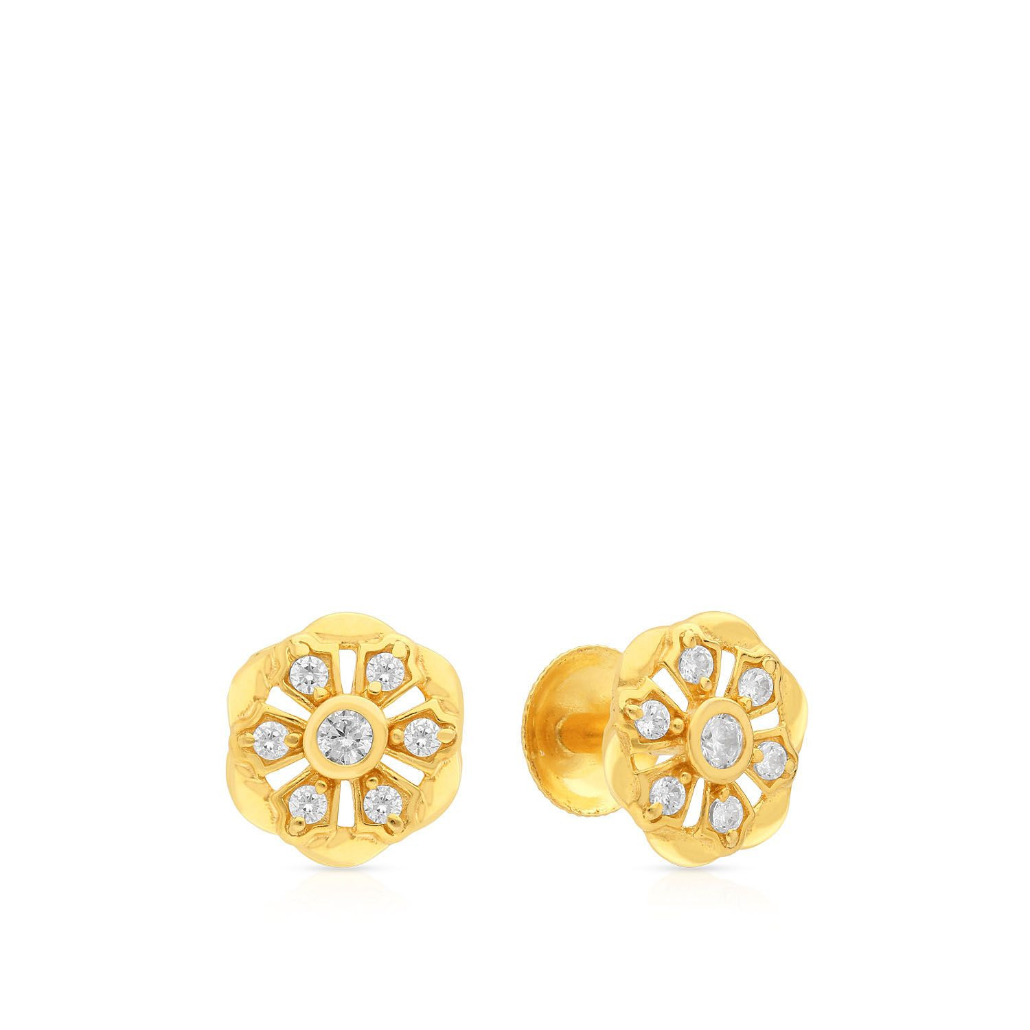 Malabar 22 KT Gold Studded Earring STGEDZRURGU573