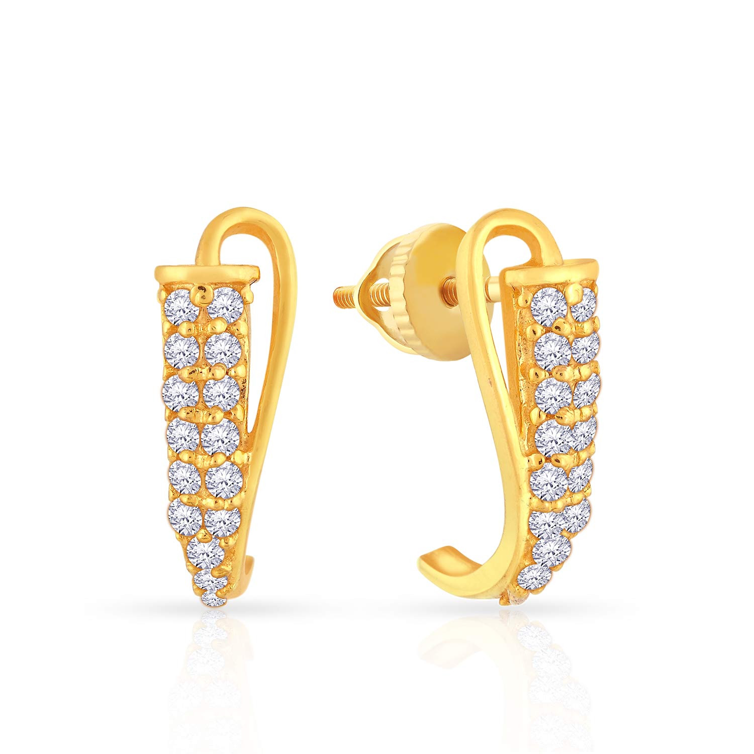Malabar 22 KT Gold Studded Hoops Earring STSKYDZE044