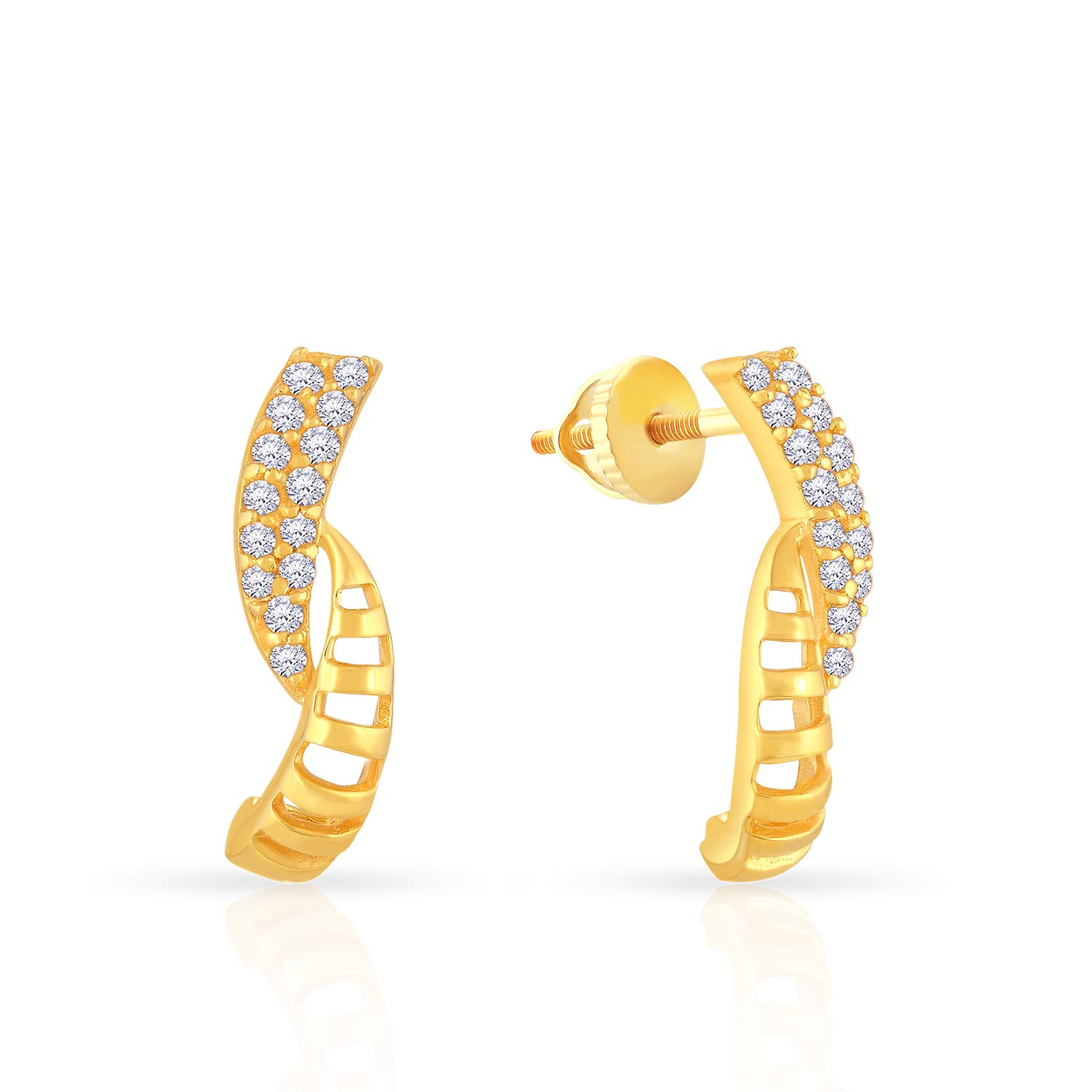 Malabar 22 KT Gold Studded Earring STSKYDZE052