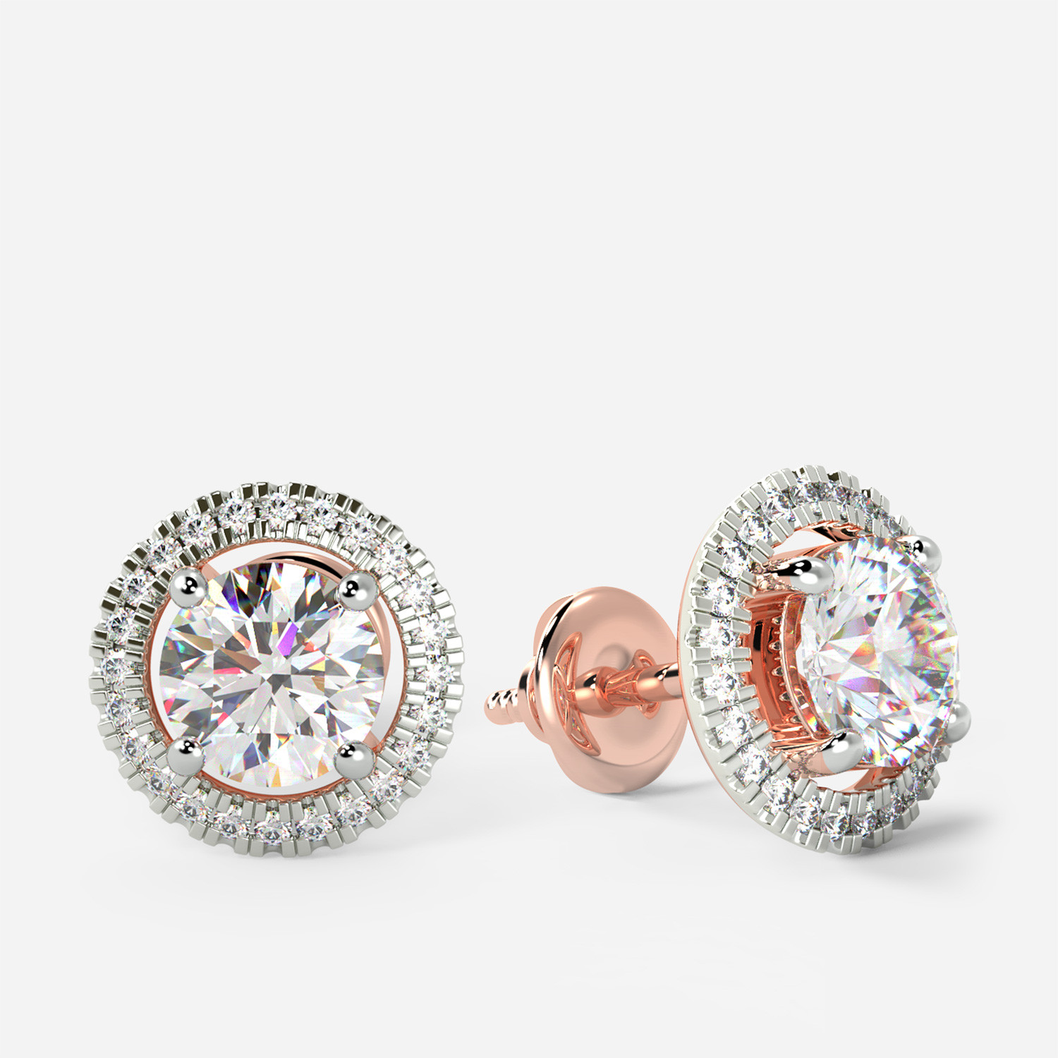 Mine Solitaire Rose Gold Earring Mount UIER00247L1R