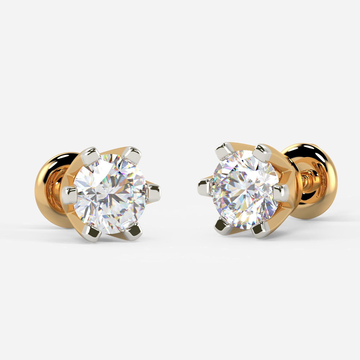 Mine Solitaire Yellow Gold Earring Mount UIER36699DY