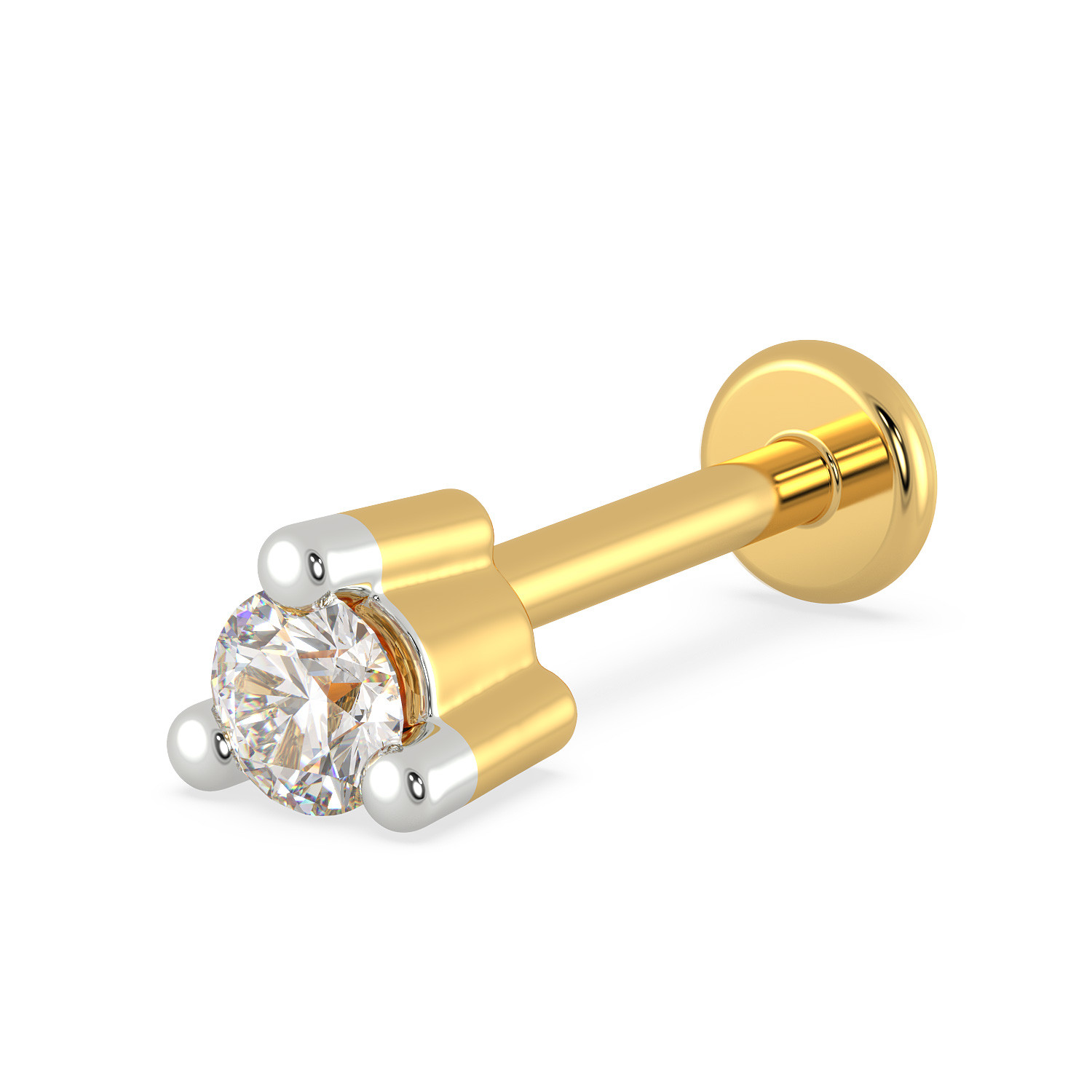 Mine Diamond Studded Screw Gold Nosepin UINSP00004