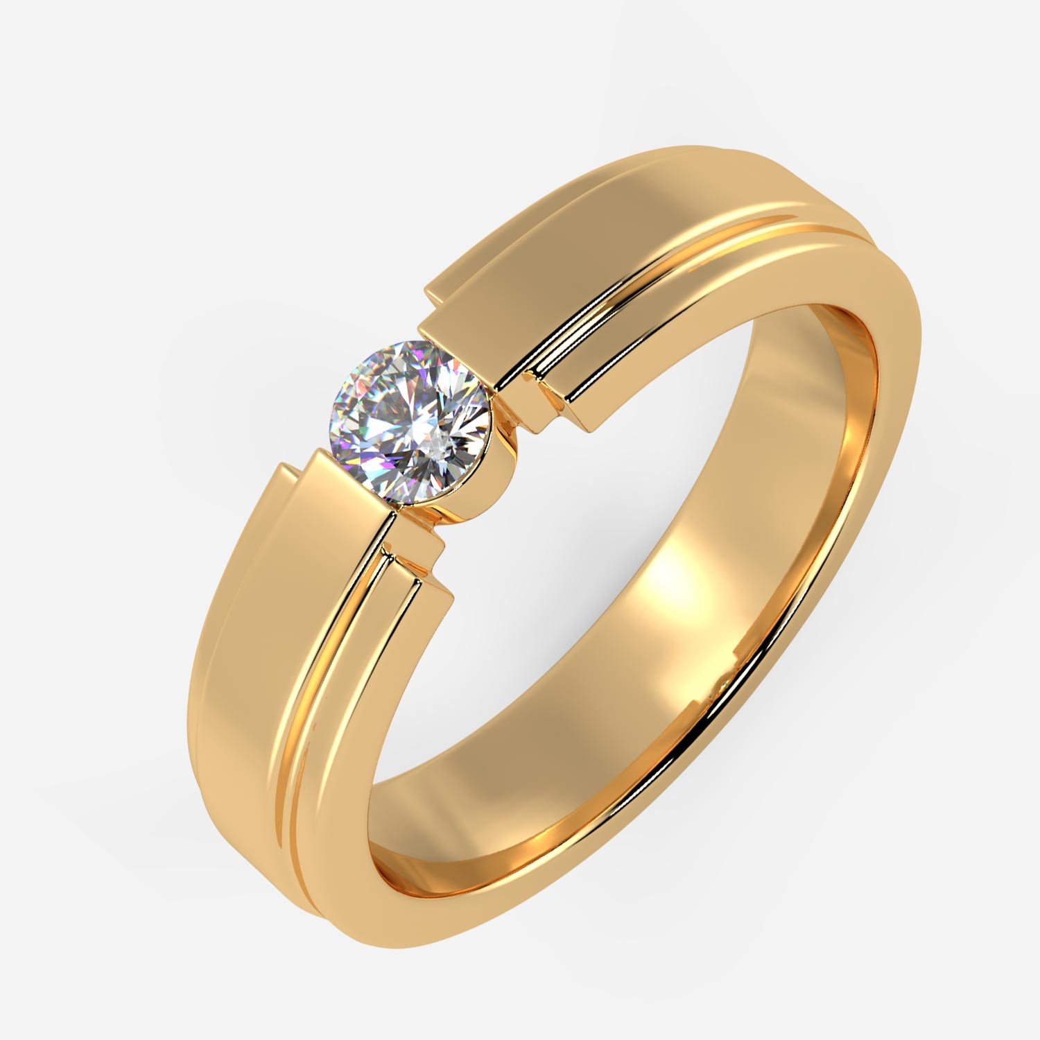 Mine Solitaire Yellow Gold Ring Mount UIRG20741LY