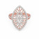 Malabar 18 KT Rose Gold Studded Broad Ring 81DZLR1865DZ
