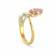 Malabar 18 KT Three Tone Gold Studded Casual Ring ECRGM01020