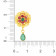 Precia Gemstone Studded Drops Gold Earring ERSNGGM062