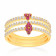 Malabar 22 KT Gold Studded Stackables Ring FRDZSKY566