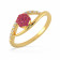 Malabar 22 KT Gold Studded Casual Ring FRSKYDZ133