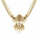 Precia Gemstone Studded Semi Long Gold Necklace HBDAAAAELZHQ