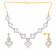 Mine Diamond Studded Semi Long Gold Necklace Set NBE1158