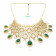 Era Uncut Diamond Studded Semi Long Gold Necklace Set NSNEERHDOSSUA021