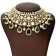 Era Uncut Diamond Studded Semi Long Gold Necklace Set NSNEERHDOSSUA021