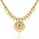Precia Gemstone Studded Semi Long Gold Necklace NEPRHDCELPA077