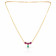 Precia Gemstone Studded Semi Long Gold Necklace NKSNGGM031